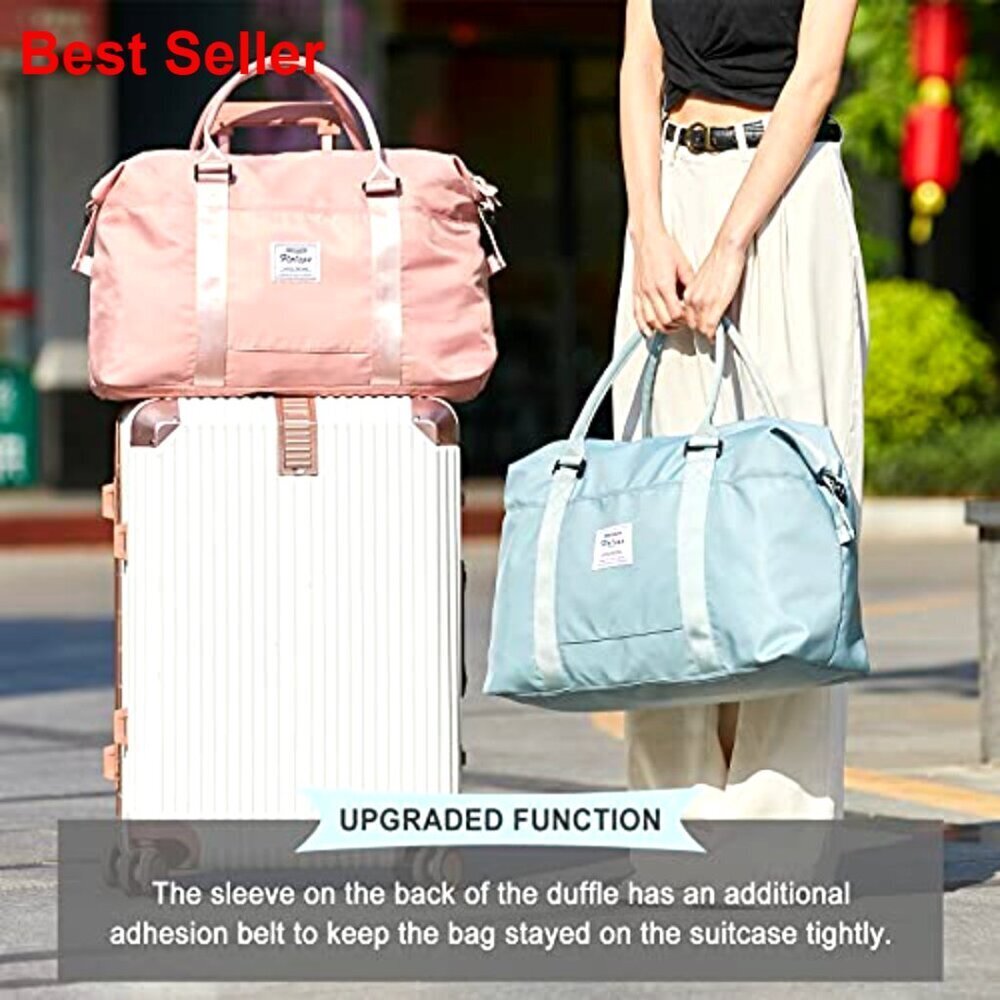 30L Travel Duffel Bag with Wet Pocket, Trolley Sleeve, Adjustable Strap - Picture 2 of 7